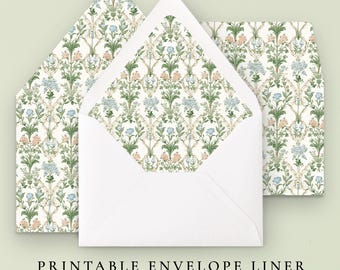Rococo Wedding Envelope Liner Template, Printable Envelope Liners Wedding Invitation Instant Download, Wedding Template Digital Download