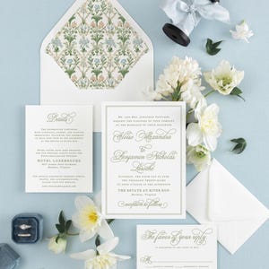 Sage Green Wedding Invitation Templates, Classic Wedding Invitations Instant Download, Regency Style Wedding Invite Printable MPD1005 image 4