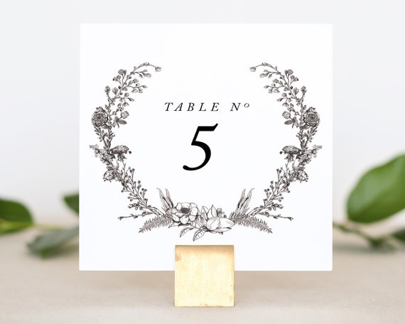 Rustic Wedding Table Numbers Floral Wedding Reception Decor Etsy