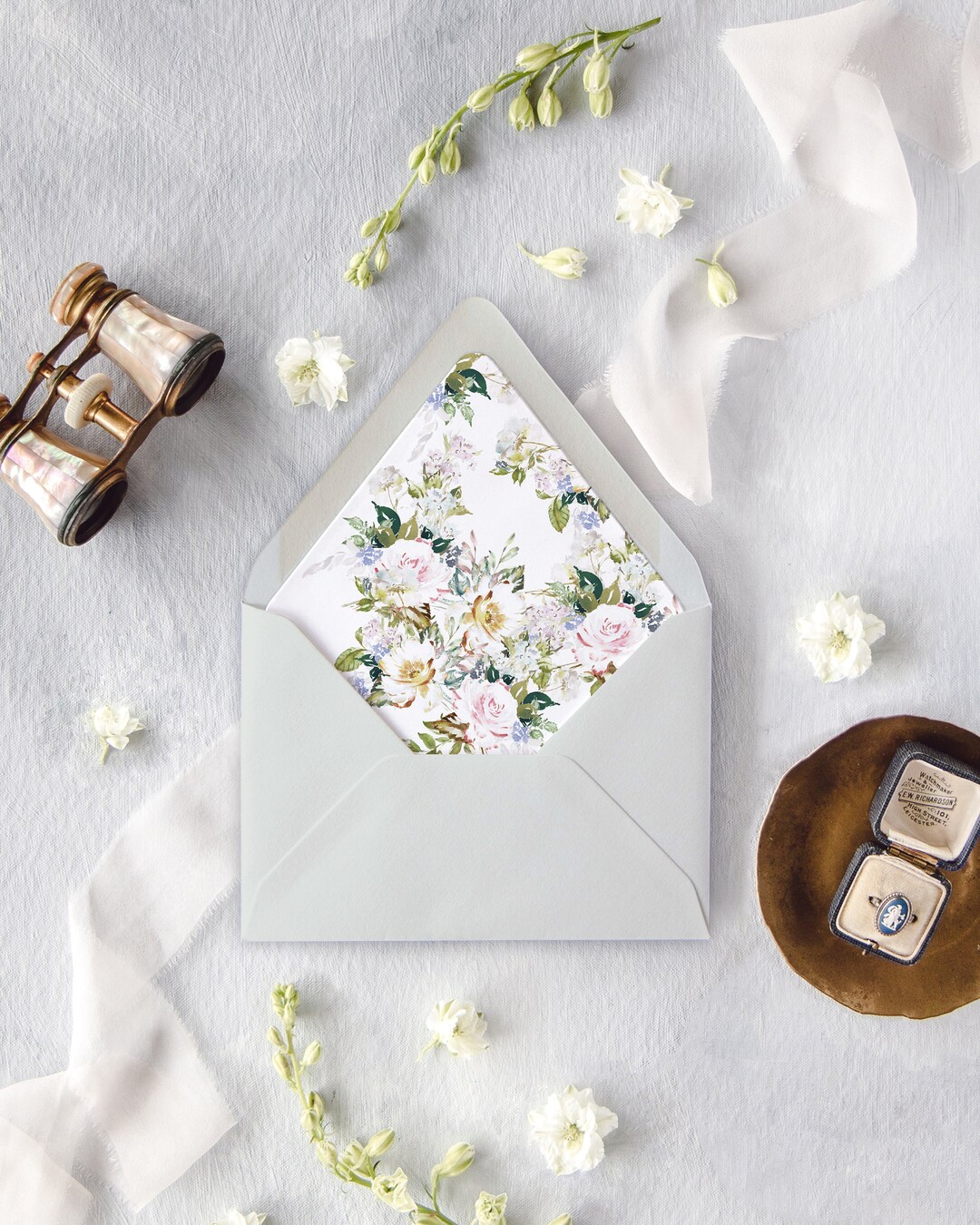 Floral Lined Envelopes for Elegant Wedding Invitations Etsy