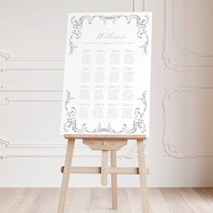 JULIETTE Elegant Wedding Seating Chart, Purple Wedding Sign, Wedding Table Plan, Printable Wedding Signs, Wedding Seating Plan image 2