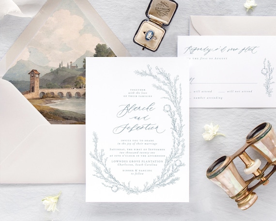 Wedding Invitation Spring Vineyard Suite by Luxe Paperie