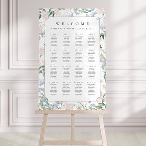 VIVIENNE Butterfly Wedding Seating Chart, Floral Wedding Table Plan, Printable Wedding Signs, Wedding Seating Plan, Seating Chart Wedding image 4