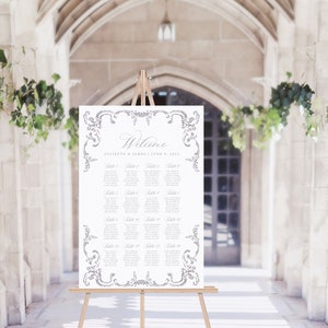 JULIETTE Elegant Wedding Seating Chart, Purple Wedding Sign, Wedding Table Plan, Printable Wedding Signs, Wedding Seating Plan image 3