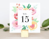 Table Numbers for Wedding - Floral Wedding Table Number - Printed Table Number Card - Reception Table Number - Table Numbers Wedding