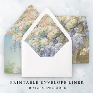 Printable Envelope Liners, Pink Floral Wedding Template Instant Download, Digital Download Envelope Liner for Wedding Invitation Envelopes