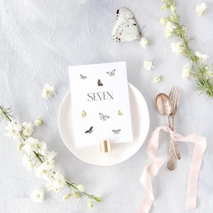 Butterfly Wedding Table Numbers, Modern Table Number, Garden Wedding Decor, Floral Wedding Signs, Printed Table Numbers Wedding | VICTORIA image 2