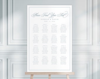 GISELLE | Classic Wedding Seating Chart, Calligraphy Wedding Sign, Wedding Table Plan, Printable Wedding Signs, Wedding Seating Plan