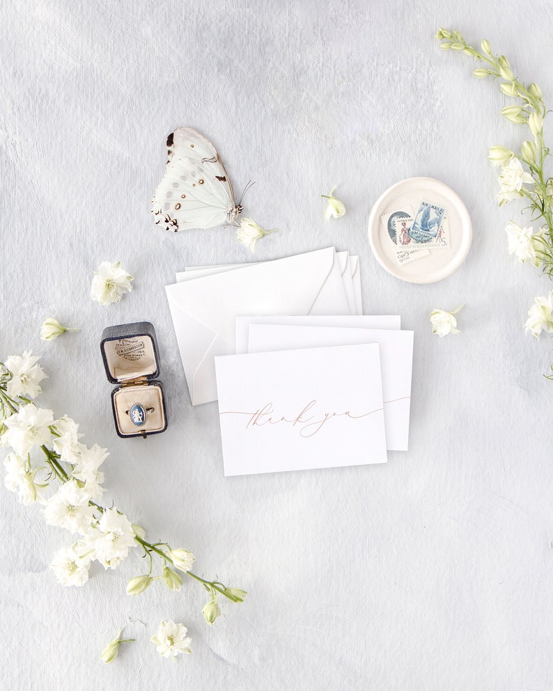 Floral Wedding Thank You Card Bridal Shower Thank You Card Etsy