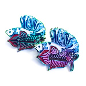 Wild Type Betta Rainbow Metal Enamel Pin - Etsy