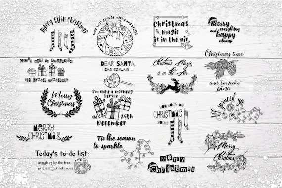 Christmas SVG Bundle. 17 unique Funny Christmas svg files for circuit  + over 50 free Christmas elements. png, svg, dfx, jpeg, eps, ai