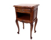 Vintage wood nightstand bedside Louis XV style end table Cabinet old shabby chic furniture has drawers vintage France