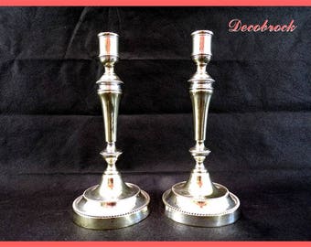 Paire De Bougeoirs En Or Design Campagnard Vintage Shabby Chic