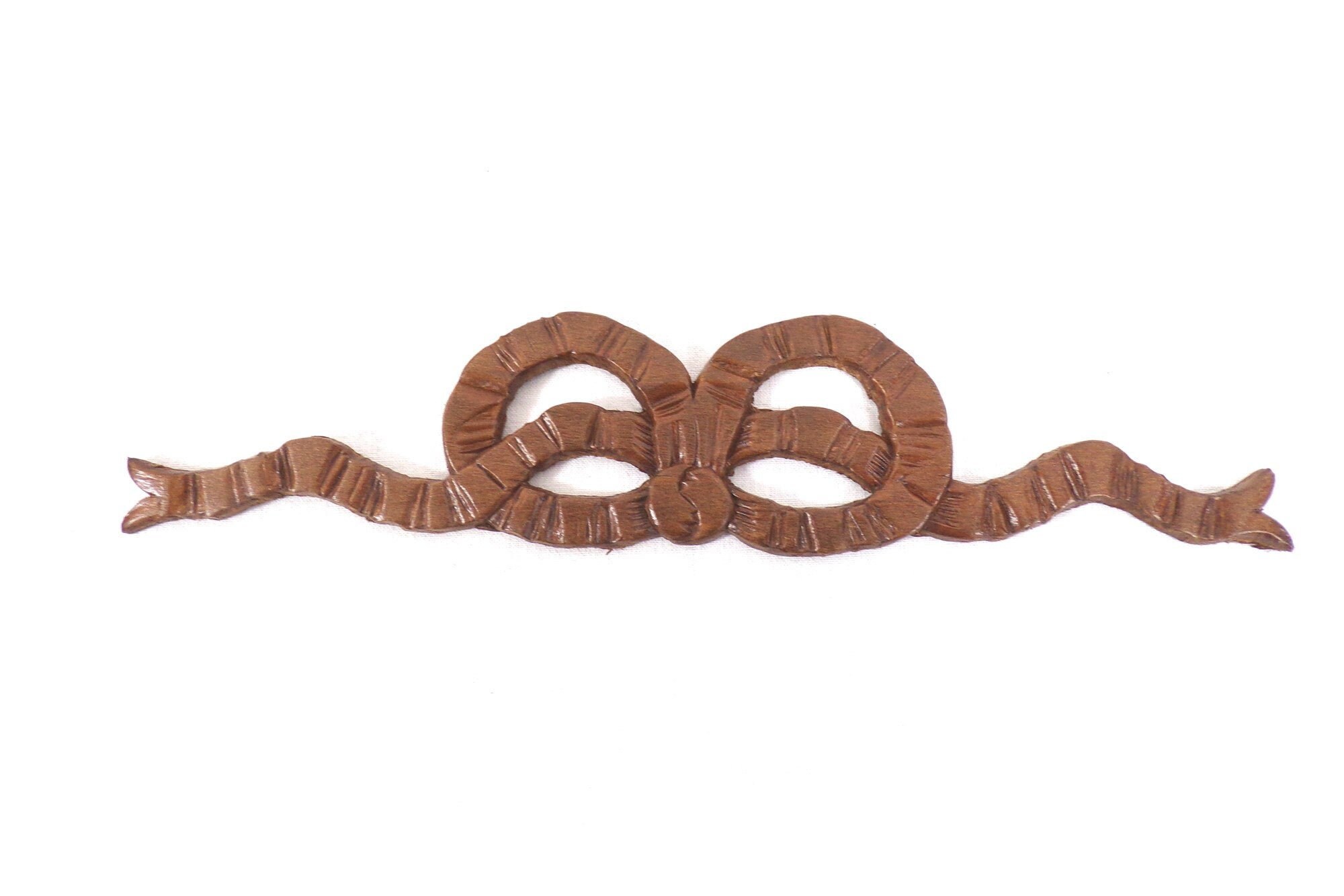 Noeud Style Louis Xvi Marie Antoinette en Bois Décoration Ancienne Vintage France, Application Pour 