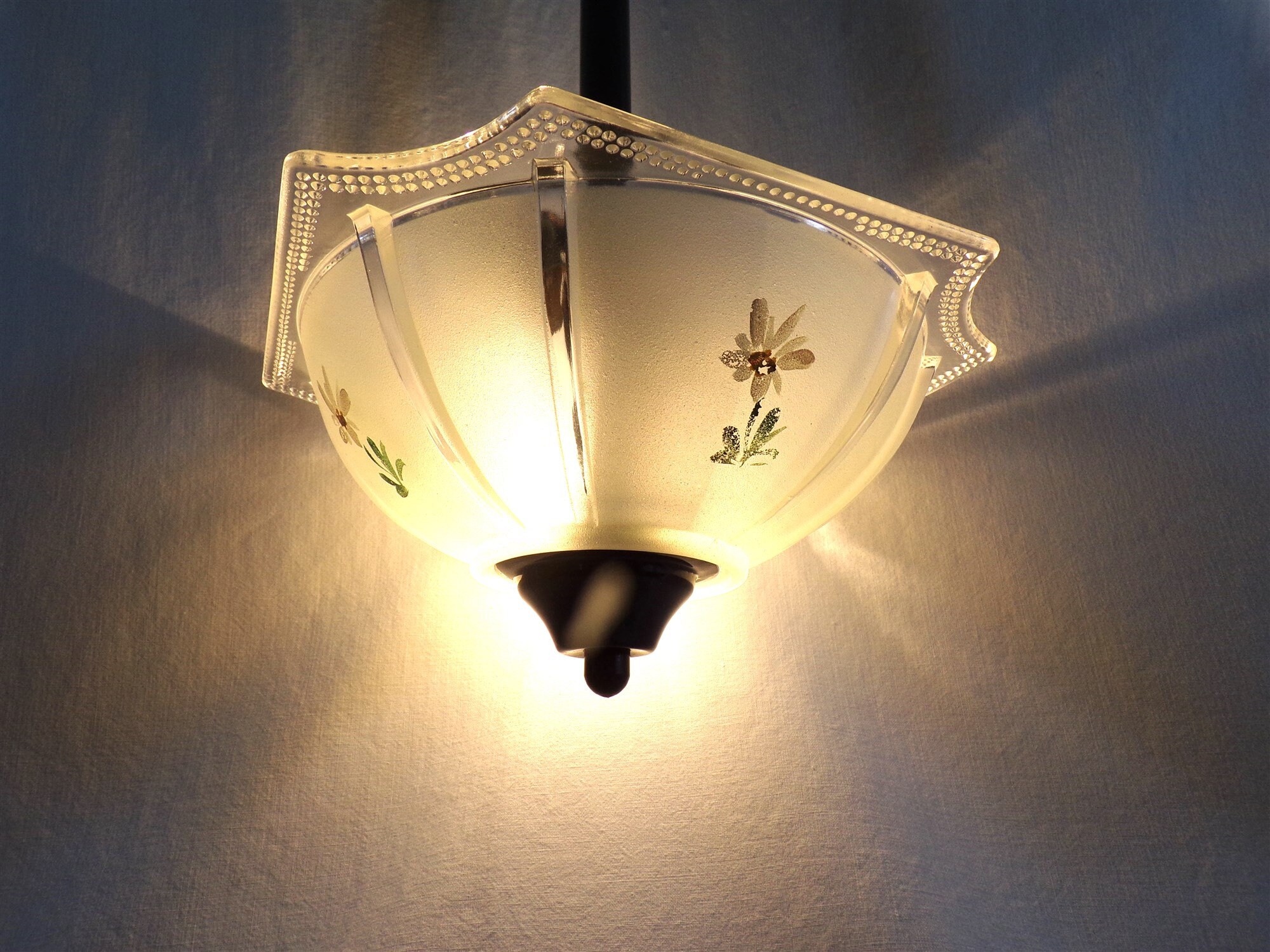 Suspension Vintage Des Années 40, Lustre Vintage, Déco France