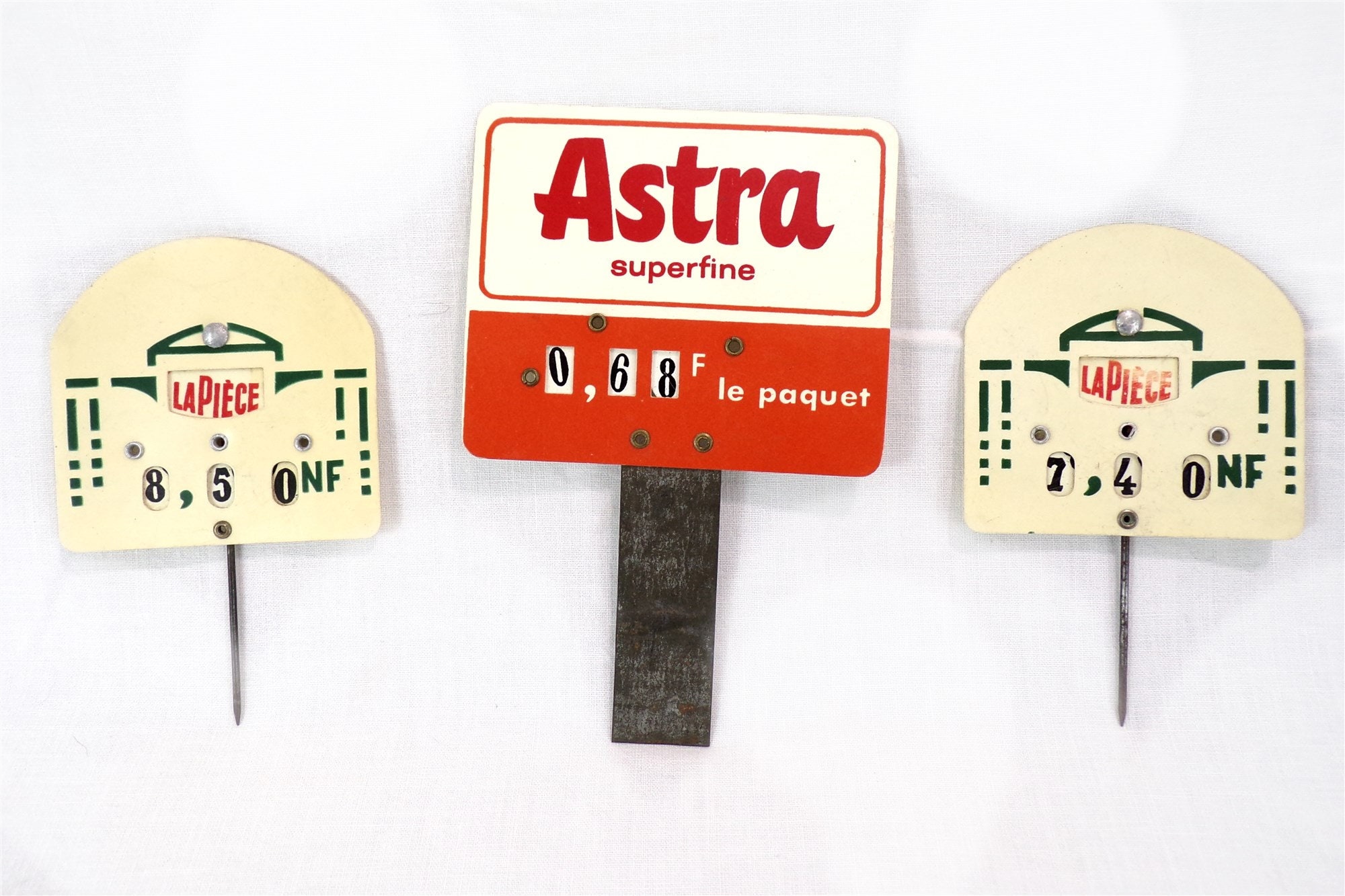 Etiquette de Magasin Vintage Lot 3 Décoration Cuisine, France, Nouveaux Francs 1960