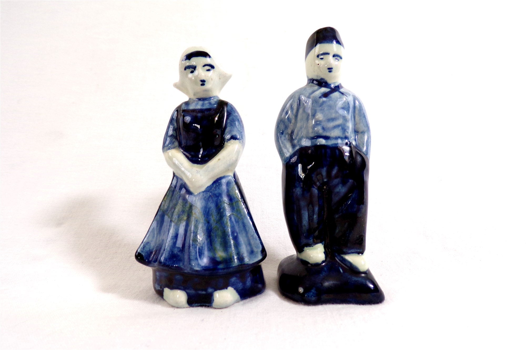 Service Vintage Sel Poivre Delft Holland, Couple de Petits Hollandais