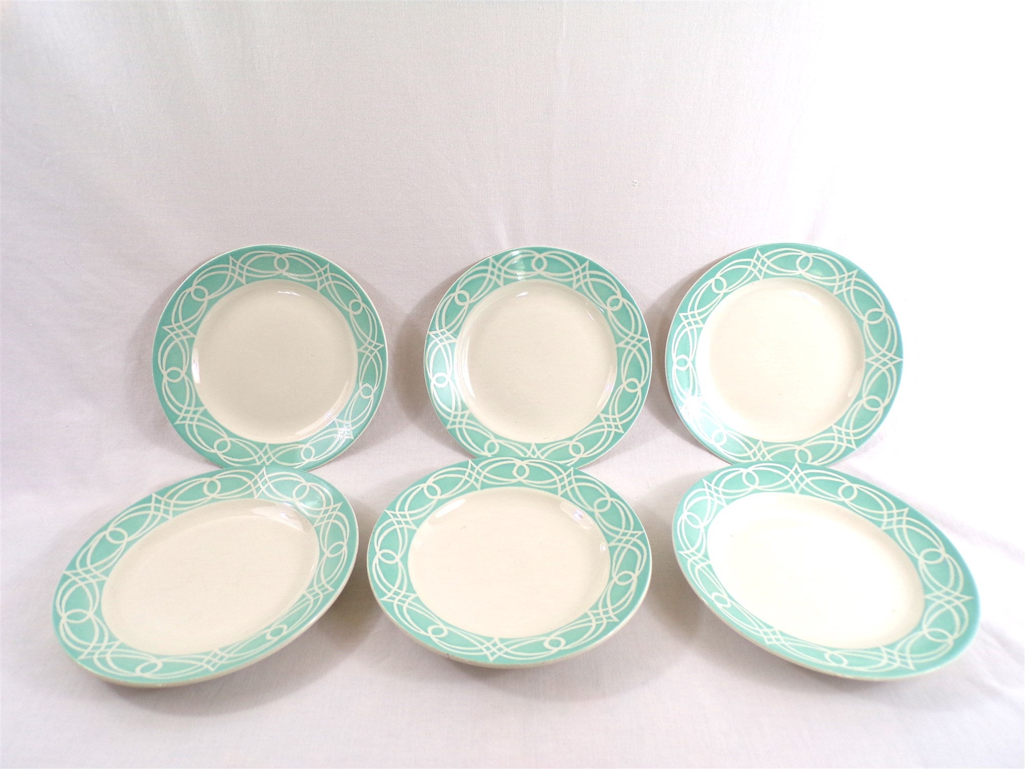 6 Assiettes à Manger Vintage Sarreguemines France Modèle Hauteville