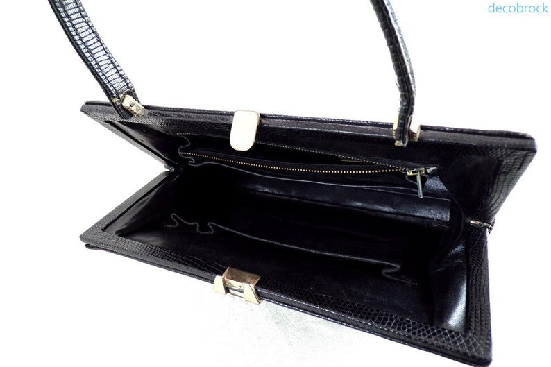 Sac à main Lancel cuir noir des années 40 mode vintage Paris | Etsy