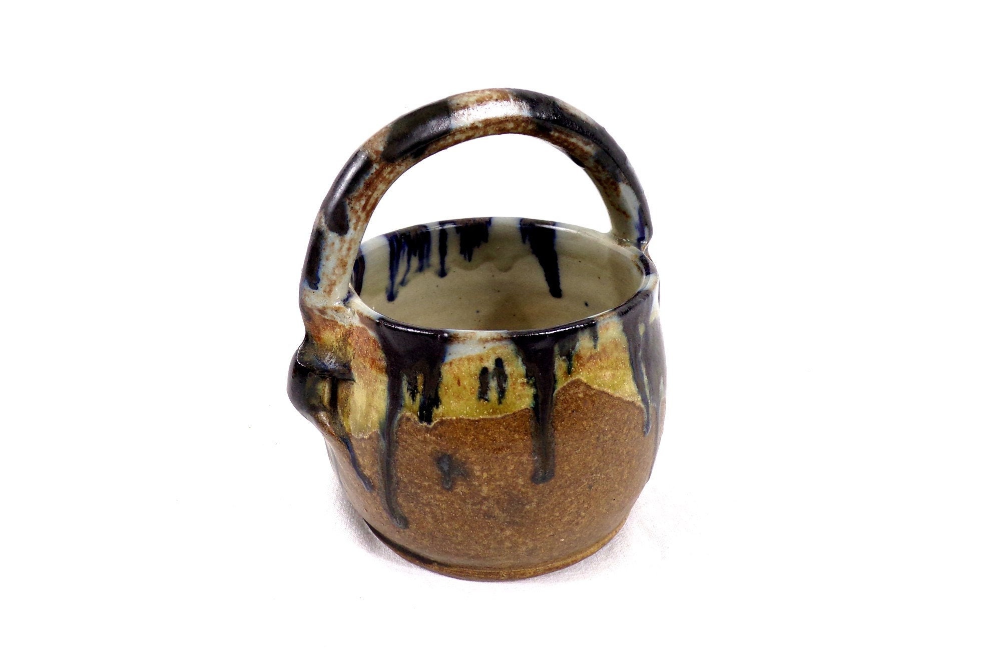 Panier en Poterie de Joseph Talbot à La Borne, Xix Ème, Collection Art Populaire