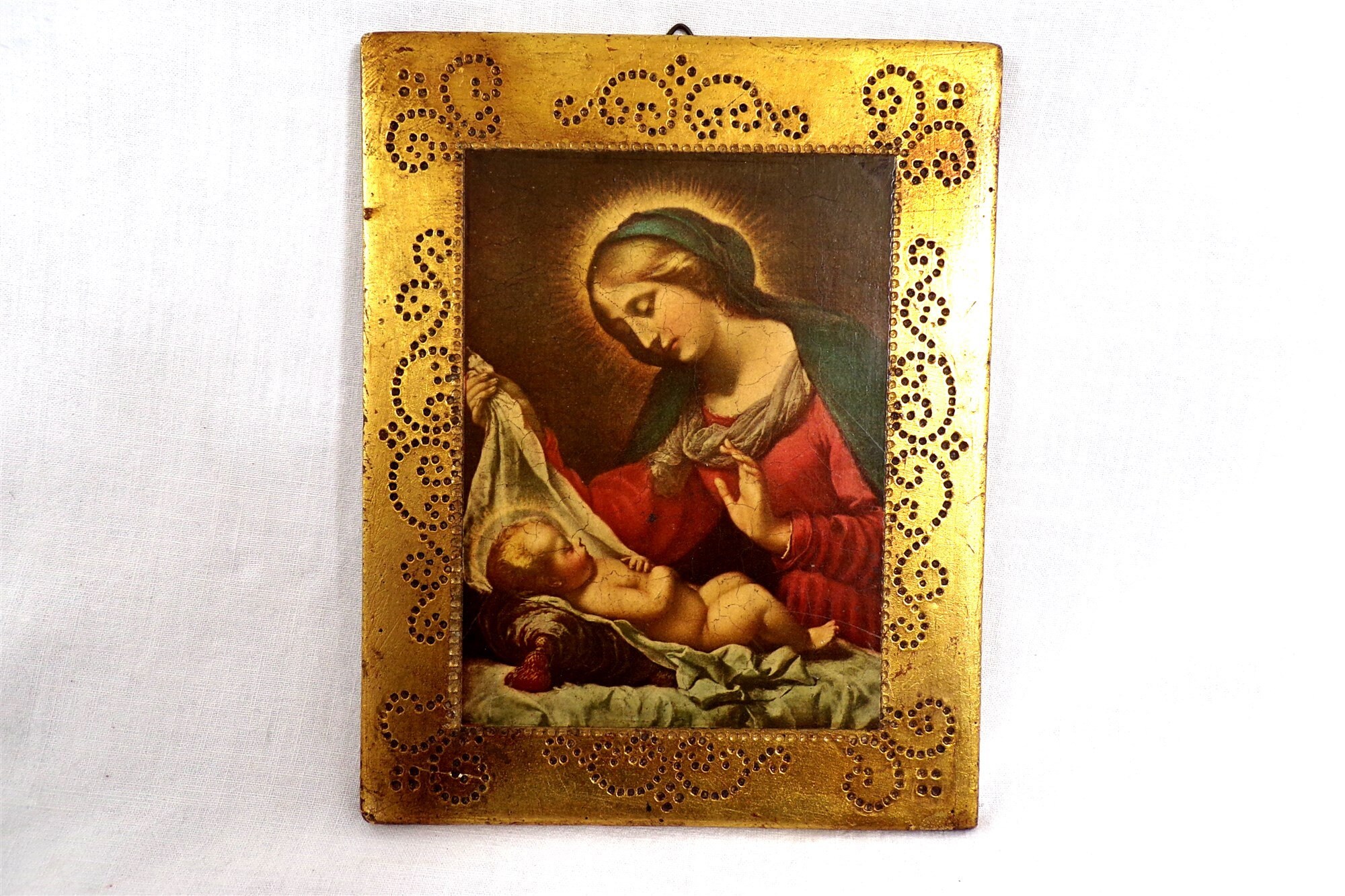 Ancient Catholic Religious Painting in Florentine Gilded Wood Etsy