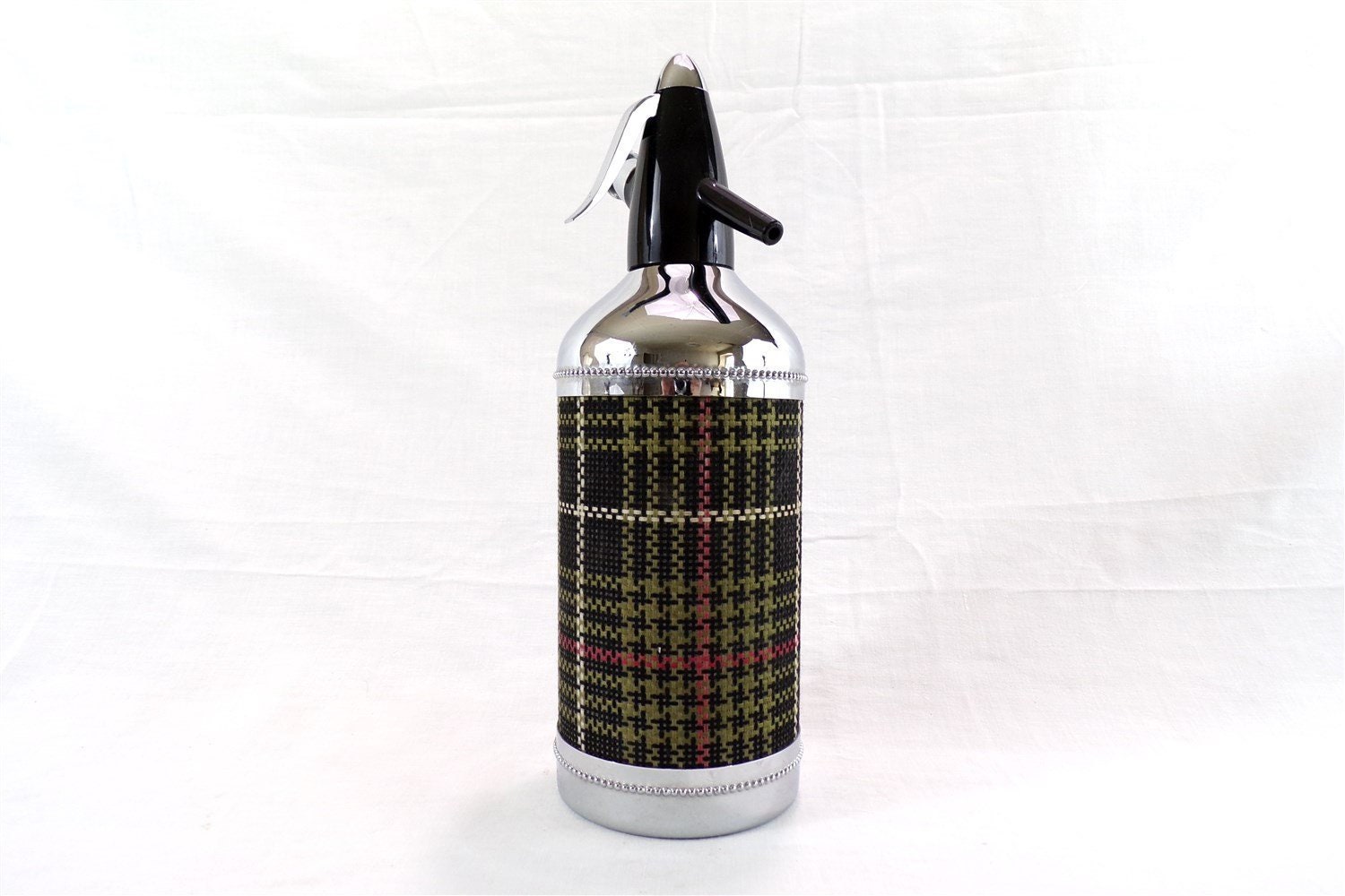 Siphon Vintage de Marque Auto-Siphon Paris Motif Tartan Ecossais Idée Cadeau Fête Des Pères