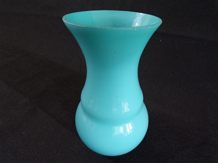 Vase Vintage en Opaline Bleue Déco Shabby Chic France Vintagefr