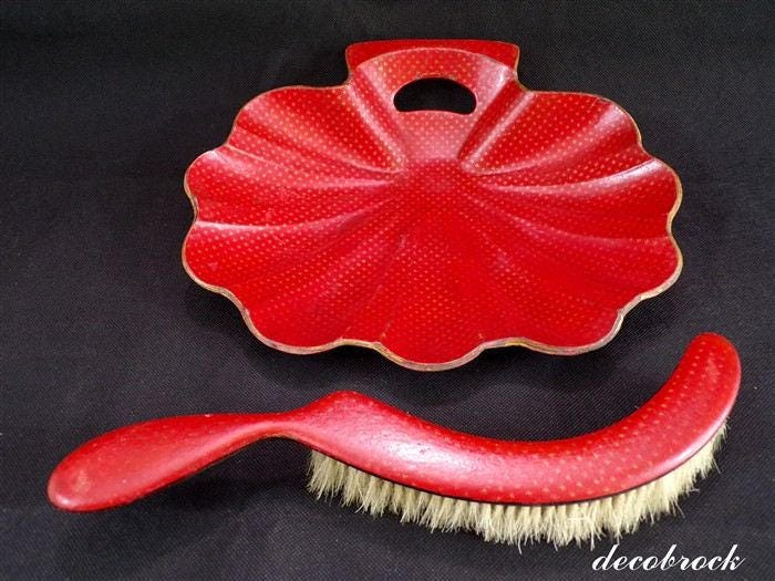 Ramasse Miettes Napoléon Iii en Papier Maché Rouge Pont à Mousson Vintage France Vintagefr