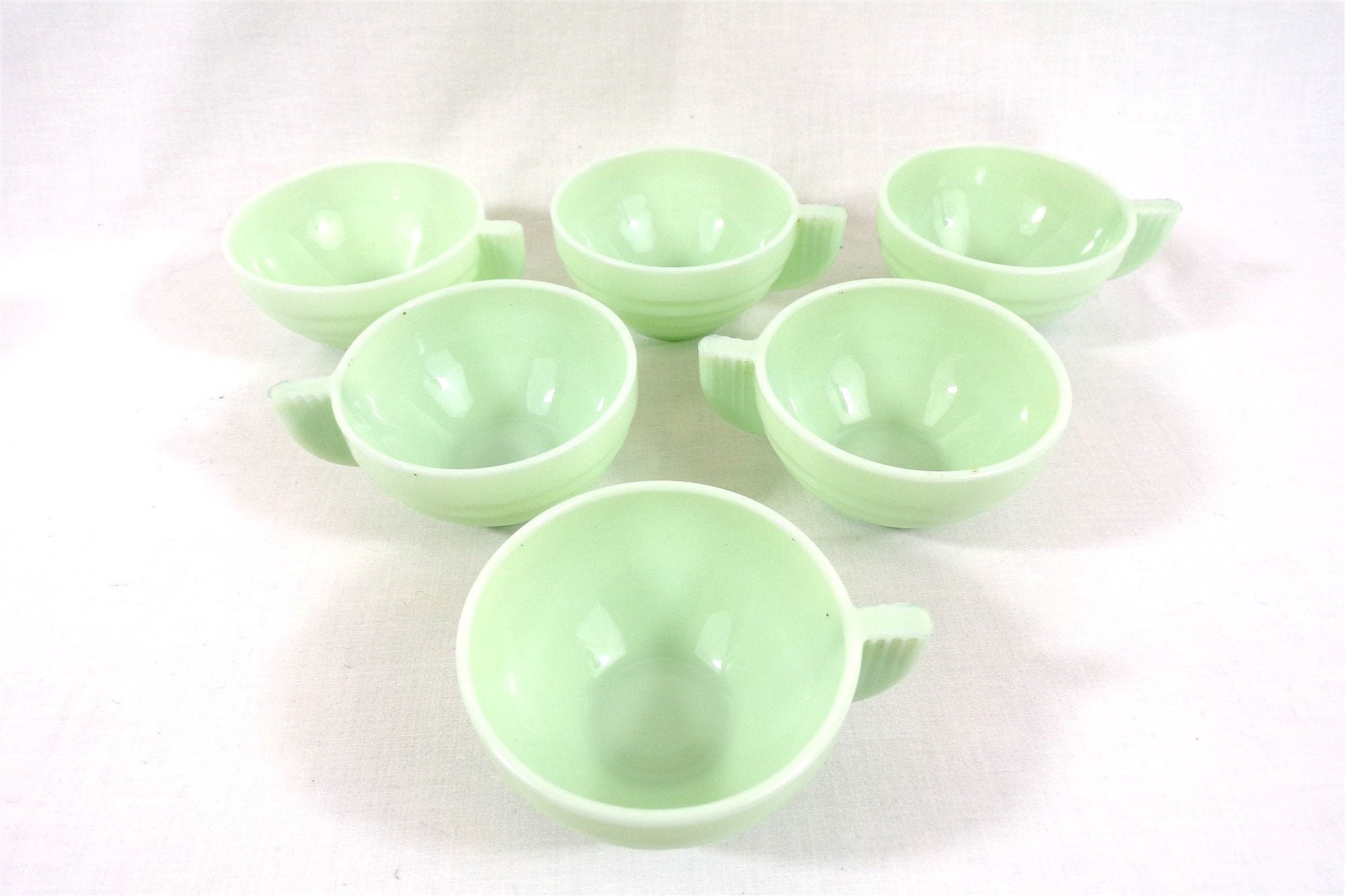 Lot de 6 Tasses à Café ou Thé Jade, Made in France, Jadéite, Opaline Mint,