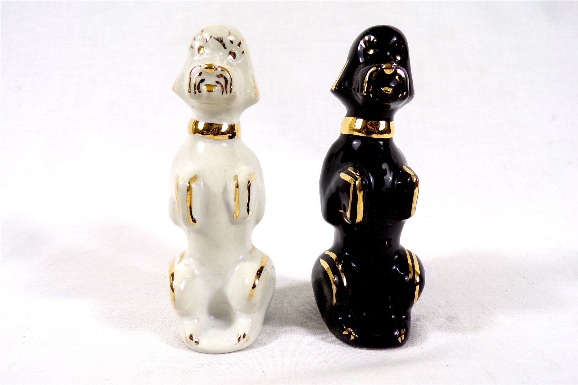 Paire de Salières Collection Chien Caniche, Vintage France, Cadeau Pour Elle ou Lui