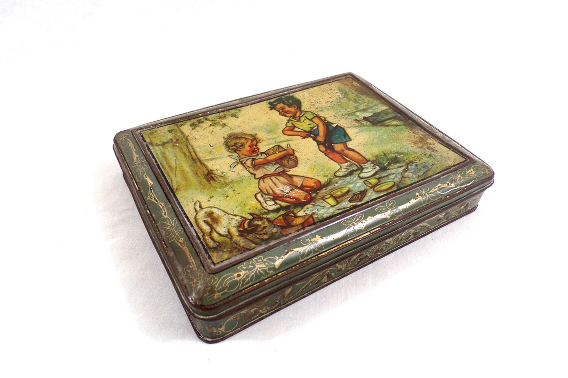 Boite ancienne Germaine Bouret boite tole lithographiée Etsy France