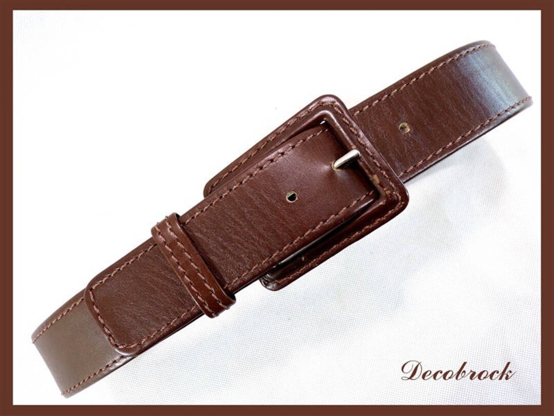 Ceinture En Cuir Vintage TBEG – Taille 90/100 Cm – Noir – Fabriqué En Italie – Occasion