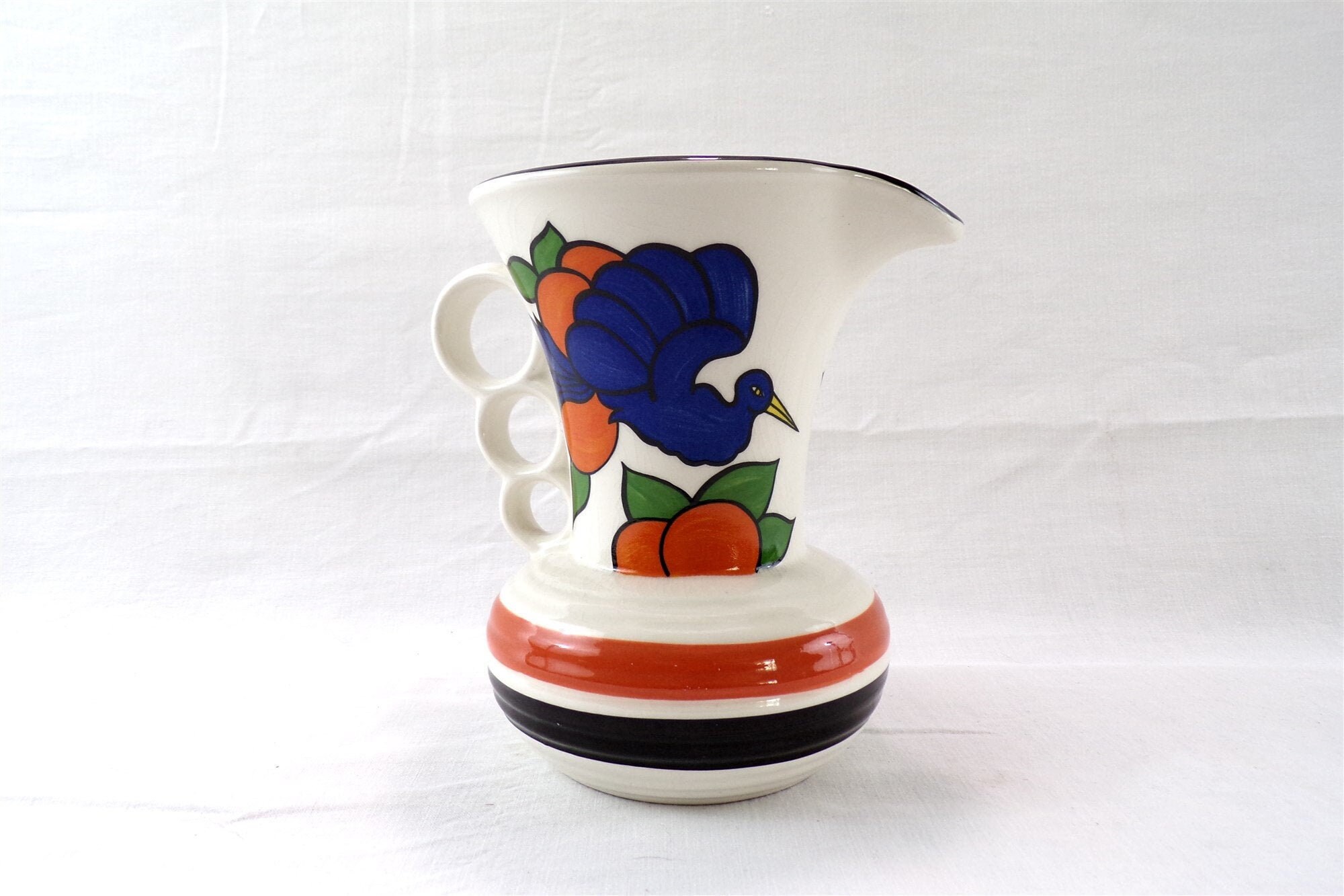 Pichet Céramique Décor Années 30 Oiseaux de Paradis Made in England