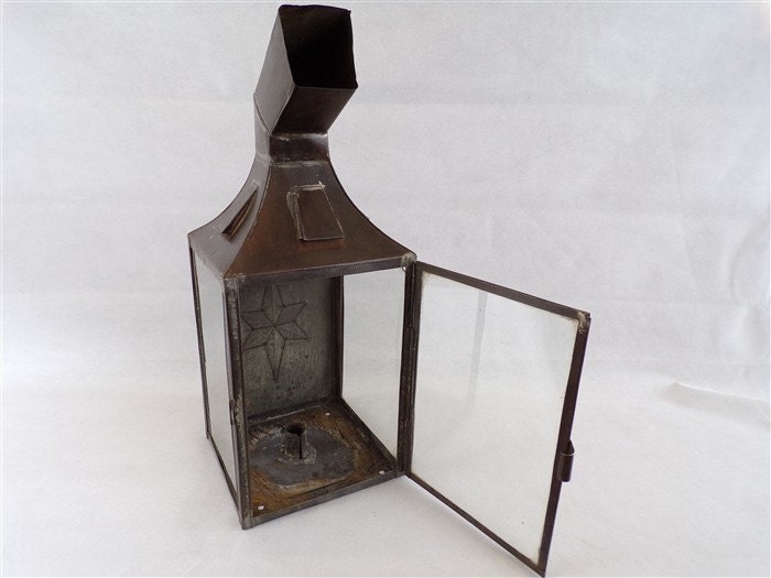 Lanterne Vintage Métal et Verre à Bougie Murale Déco Rétro Campagne France Vintagefr