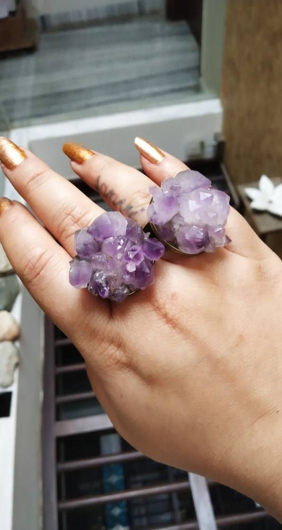 Amethyst cluster ring discount