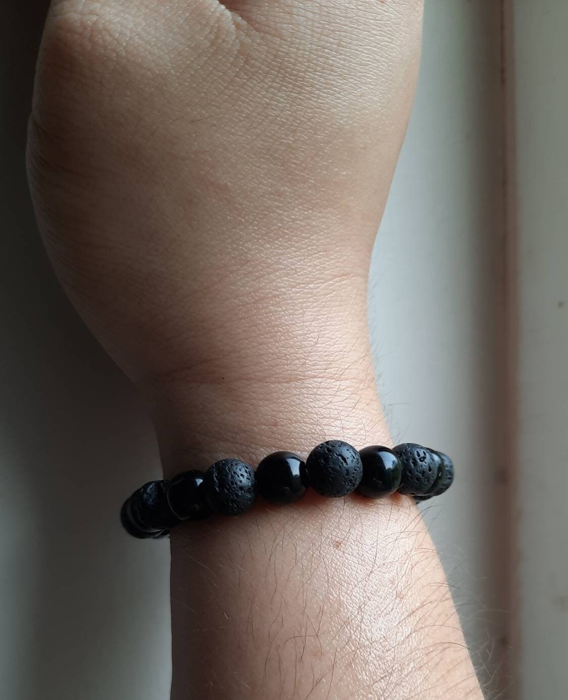 Black Protection & Grounding Bracelet Black Hakik and Lava Etsy