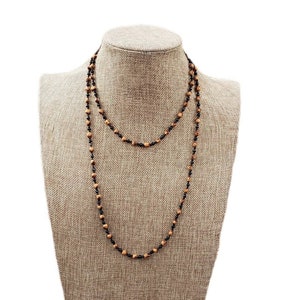 46&quot; Black Color Long Single Strand Juniper Berry Seed Necklace