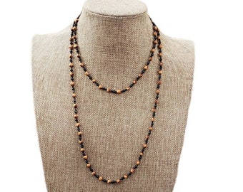46&quot; Black Color Long Single Strand Juniper Berry Seed Necklace