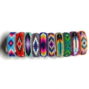 Small Navajo Loom Beaded Ponytail Holders