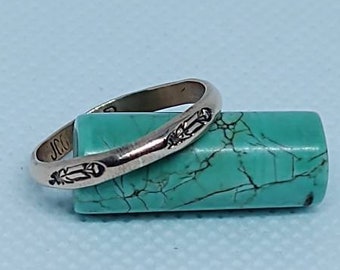 Navajo Copper Prayer Feather stamped Rings