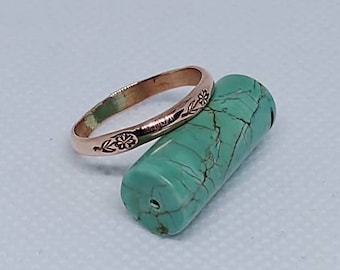 Navajo Copper Flower Stamped Ring