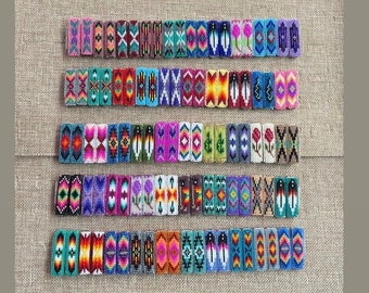 Small Navajo Loom Beaded Hair Barrettes