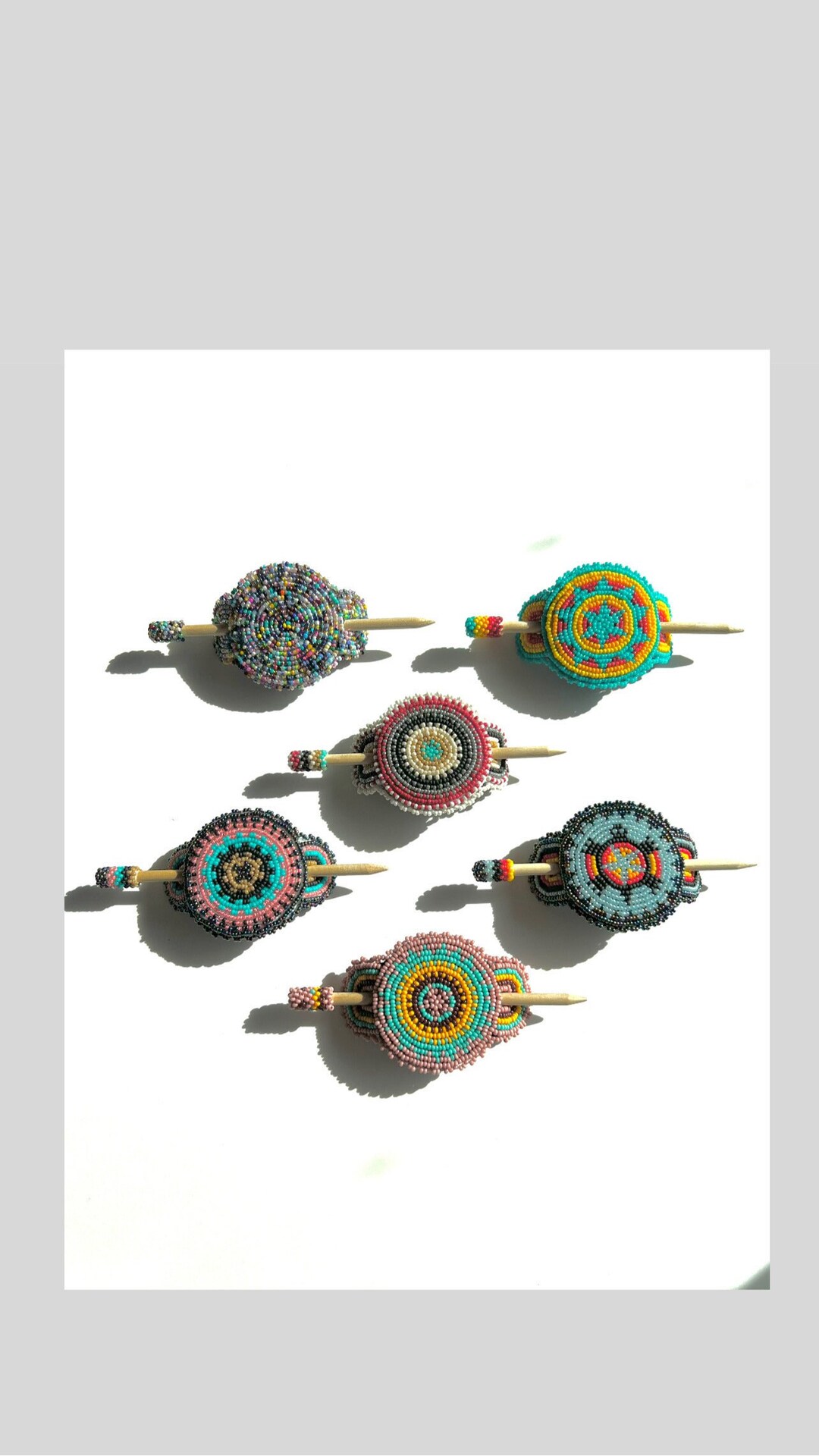 Navajo Beaded Hair Bun Pieces With Sticks Etsy