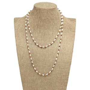 46&quot; White Color Long Single Strand Juniper Berry Seed Necklace