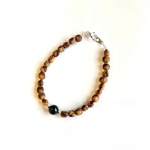 Navajo Juniper Berry Seed Bracelet/Anklet with Black Onyx