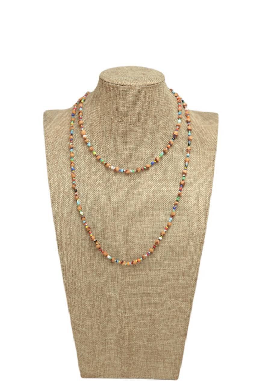 46" Mixed Colors Long Single Strand Juniper Berry Seed Necklace