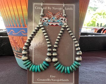 Türkis und Navajo Perlenohrringe