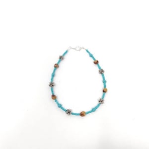 Flower Bracelet/Anklet with Fire and Juniper Berry Seeds Colors More Colors and Sizes to Choose From