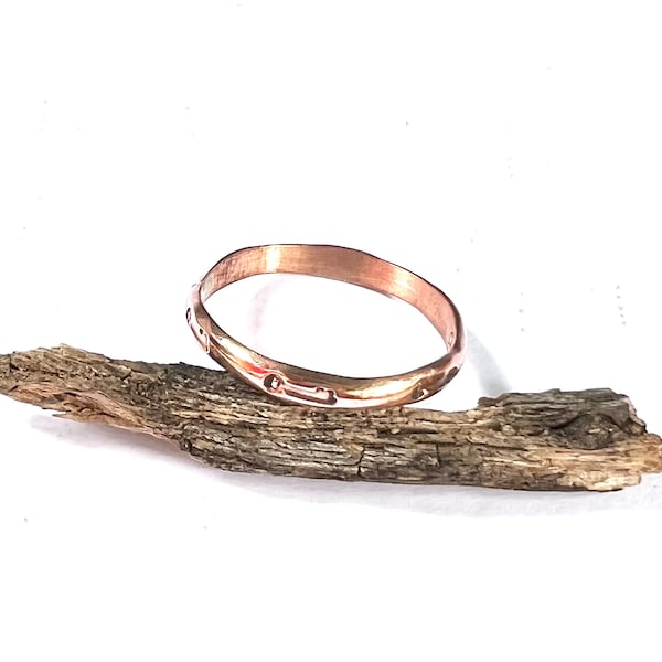 Navajo Copper Key Symbol Stamped Ring