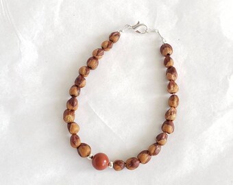 Navajo Juniper Berry Seed Bracelet/Anklet with Red Jasper